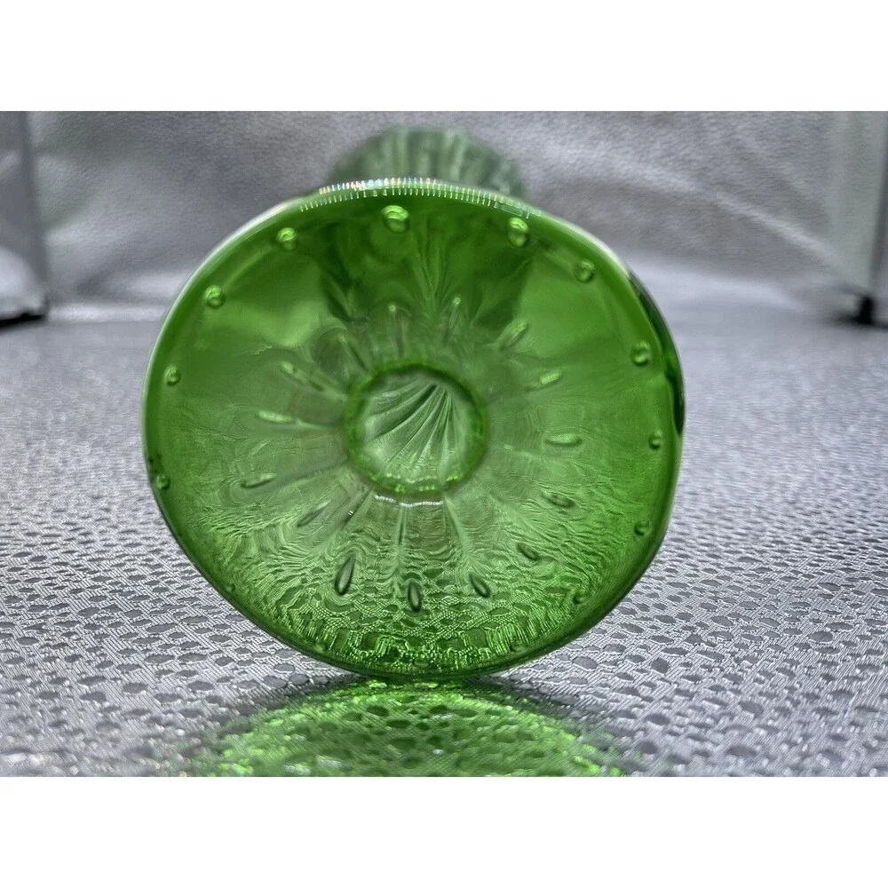 Vintage Hand Blown Murano Green Glass 12